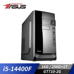華碩平台[天谷首領]i5獨顯電腦 (i5-14400F/16G/1T/GT710/256G_SSD)