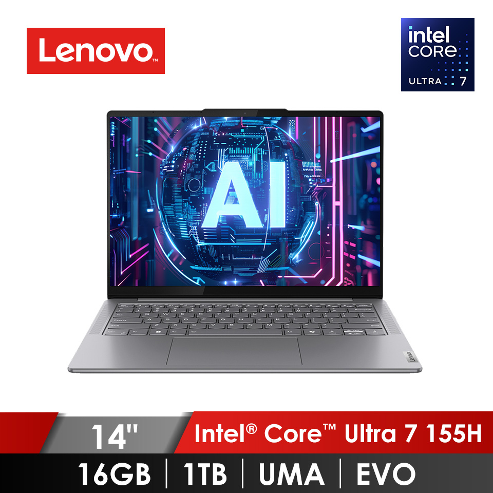 聯想 Lenovo Yoga Slim 7i OLED AI筆電 14" (Intel Core Ultra7-155H/16G/1T/UMA/W11/EVO)