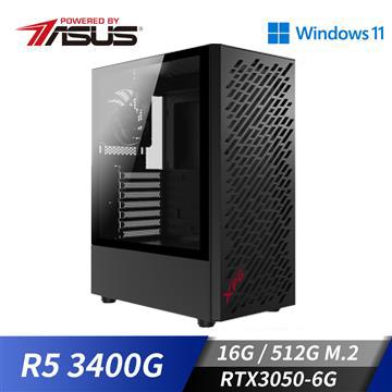 華碩平台[電光勇士]獨顯Win11電腦 (R5_3400G/16G/RTX 3050/512G_M2)