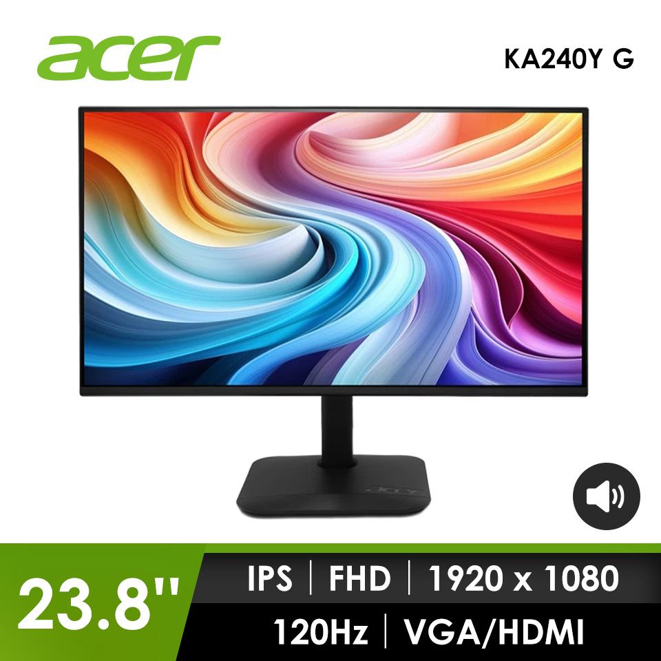 宏碁 ACER 24型 FHD IPS 螢幕 ★內建喇叭免外接★ (120Hz/1ms)