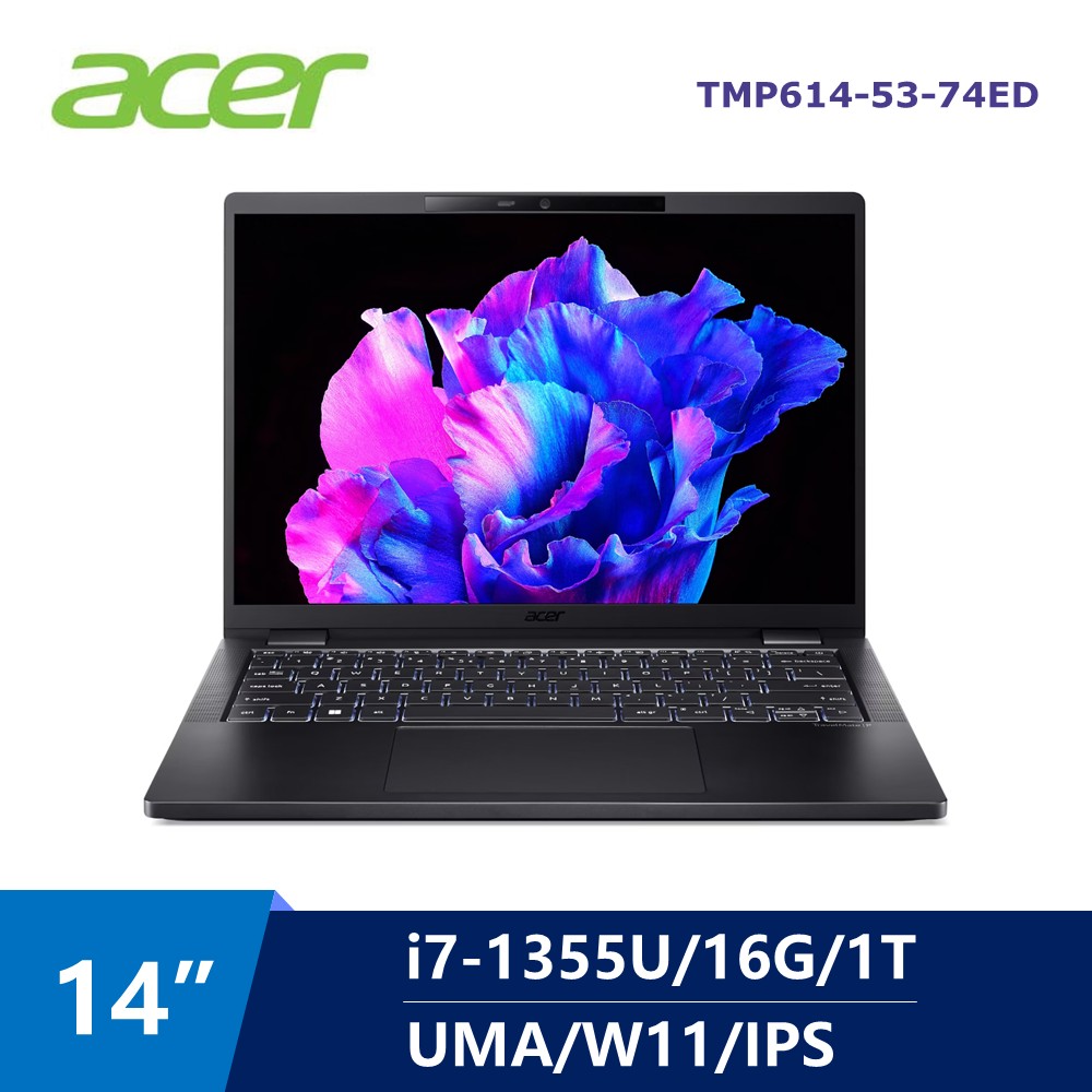 宏碁 ACER TravelMate P6 商用筆電 14" (i7-1355U/16G/1T/UMA/W11 Pro)