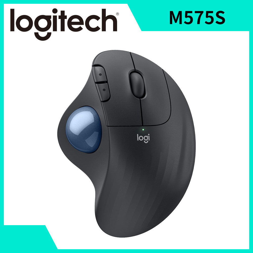 羅技Ergo M575S軌跡球滑鼠-石墨黑