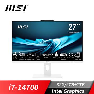 微星MSI PRO AP272P 27型 AIO液晶特仕電腦 (i7-14700/32G/2TB+1TB/W11P)