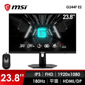 微星MSI 24型 FHD 平面電競螢幕-加滑鼠 (23.8"/1920x1080/180Hz/1ms/IPS)