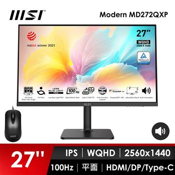 微星MSI 27型 WQHD 平面螢幕-加滑鼠 (27"/2560x1440/100Hz/4ms/喇叭/IPS)
