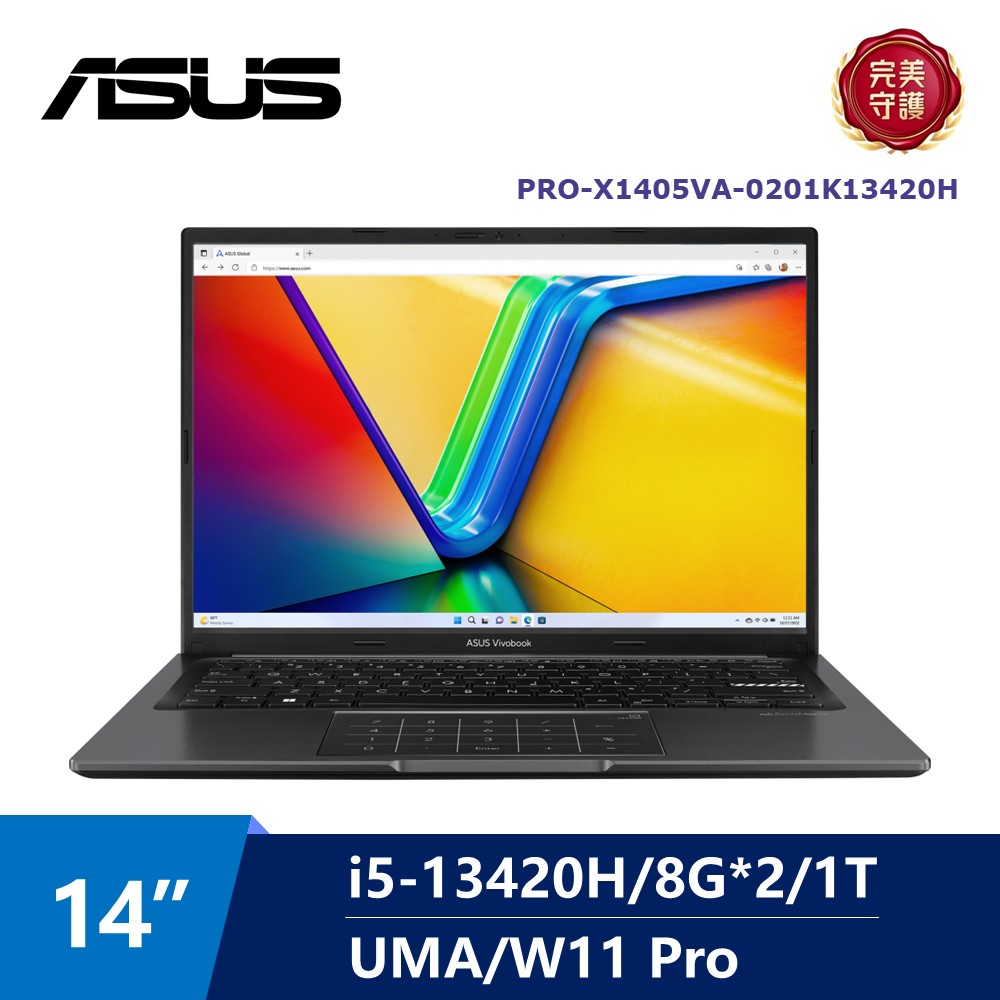華碩 ASUS Vivobook AI筆電 14" (i5-13420H/16G/1T/UMA/W11) 黑
