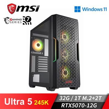 微星平台[威火騎士]U5獨顯Win11電腦 (Ultra 5 245K/32G/2T/RTX 5070/1TB_M2)