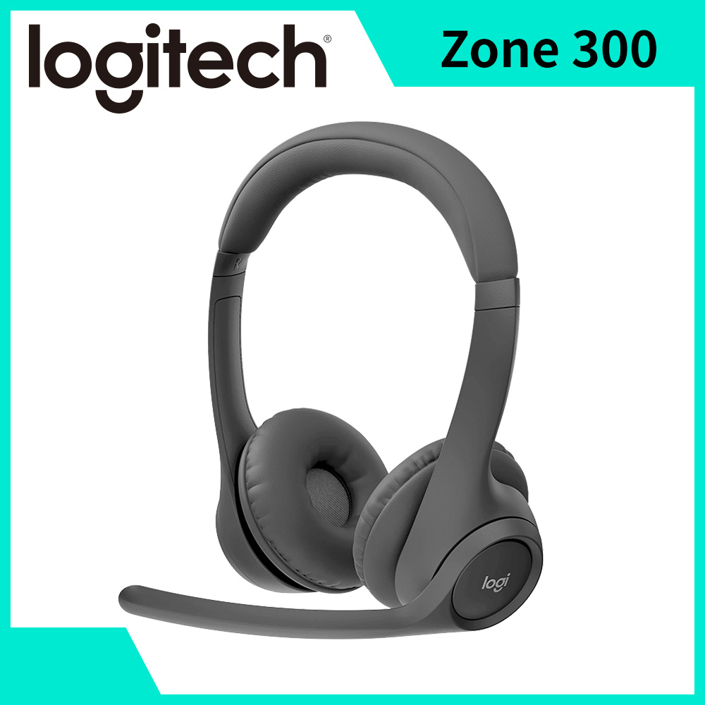 羅技Logitech Zone 300無線藍牙耳麥-午夜黑
