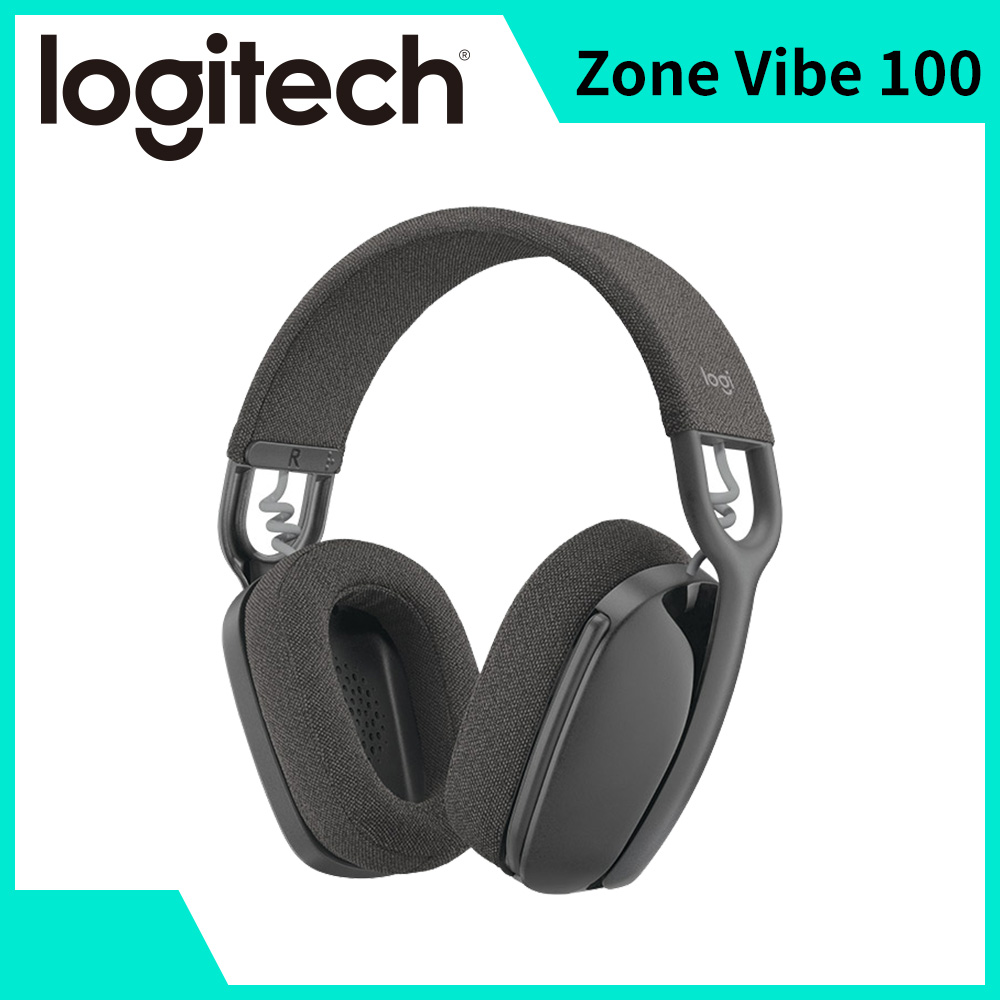羅技Logitech Zone Vibe 100無線藍牙耳麥-石墨灰