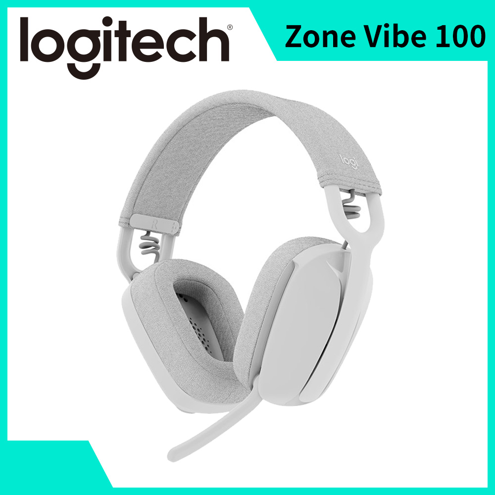 羅技Logitech Zone Vibe 100無線藍牙耳麥-珍珠白