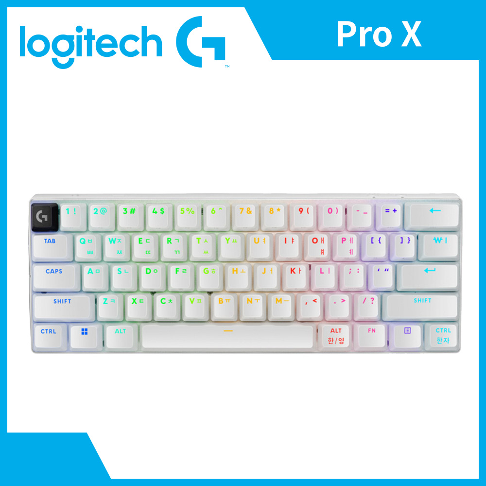 羅技Logitech PRO X觸感軸職業機械式60%鍵盤-白
