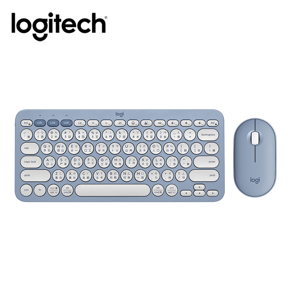 羅技Logitech Pebble2 Combo無線藍牙鍵鼠組-午夜藍