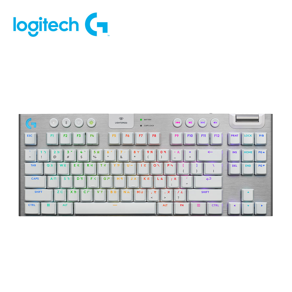 羅技Logitech G915 X TKL觸感軸無線RGB機械式鍵盤-白