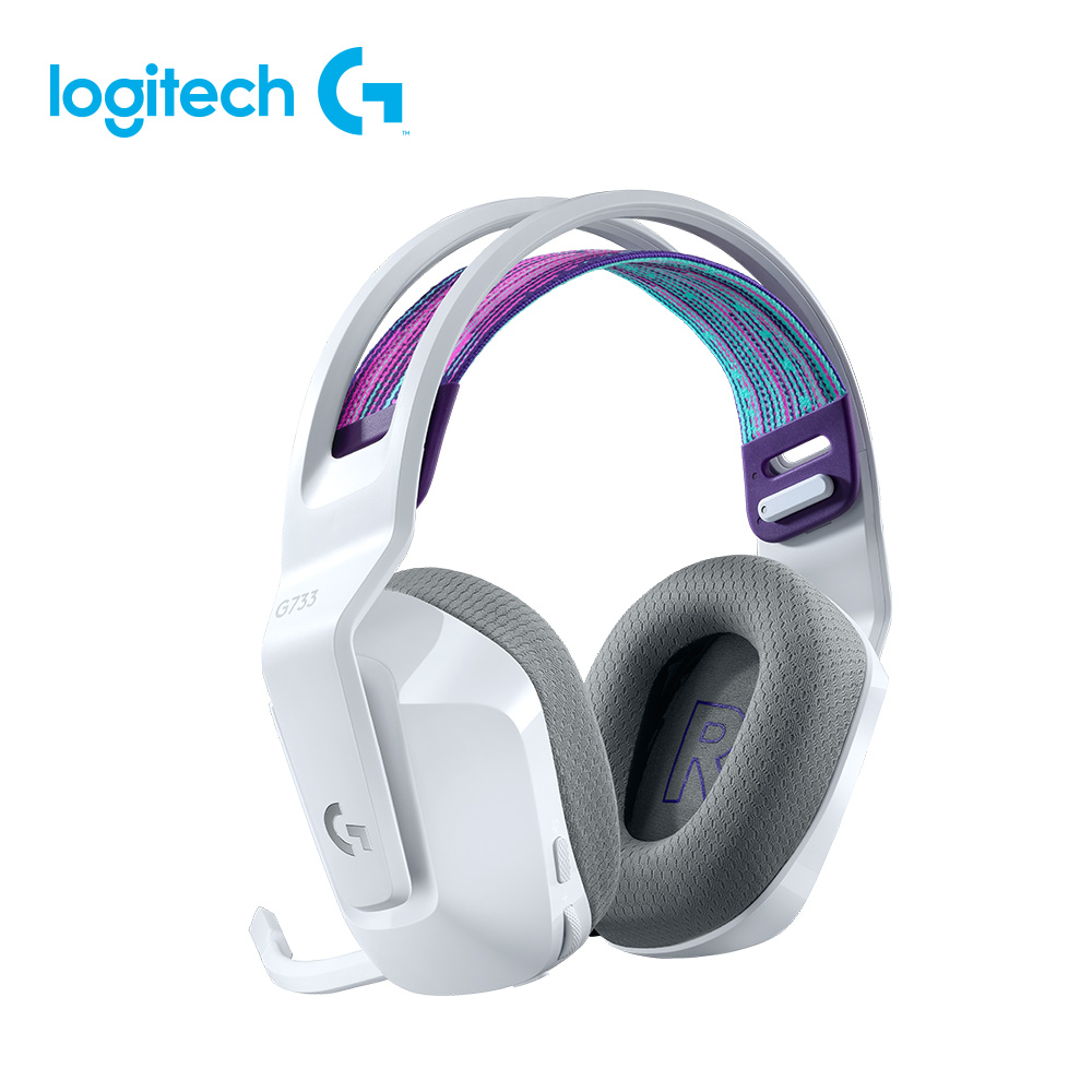 羅技 Logitech G733無線RGB炫光電競耳機麥克風-白