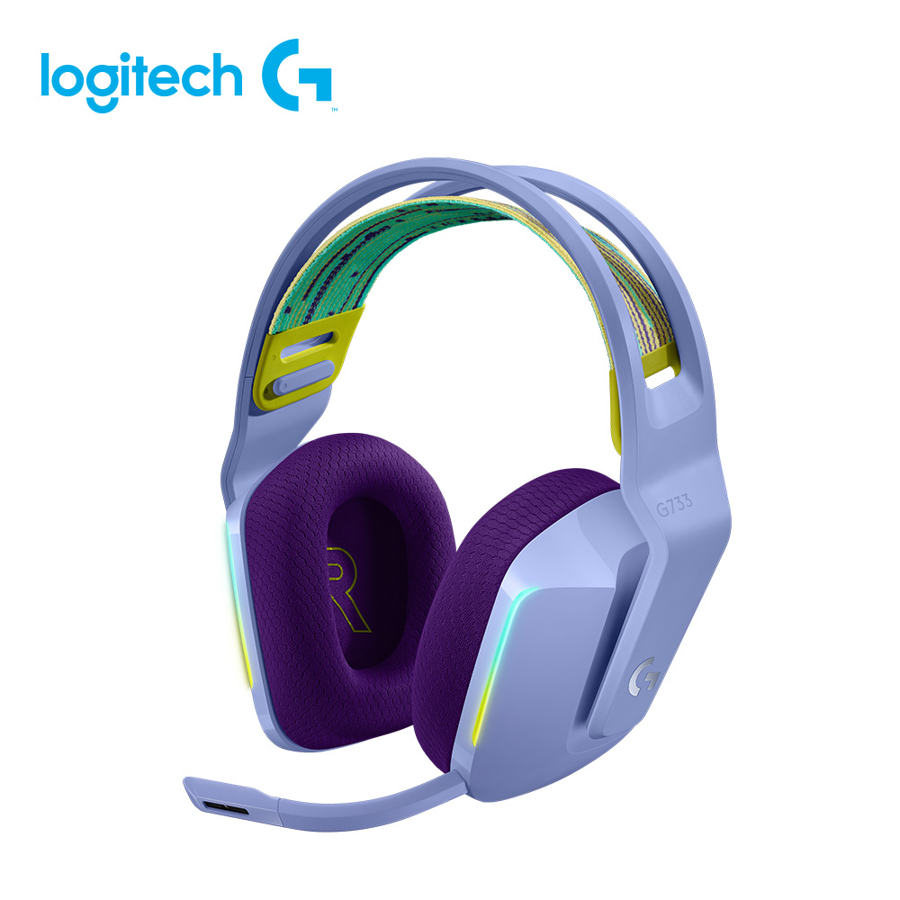 羅技 Logitech G733無線RGB炫光電競耳機麥克風-紫
