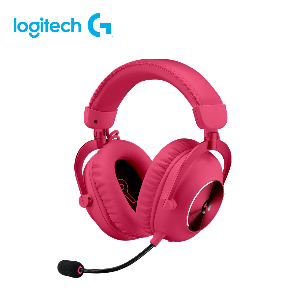 羅技 Logitech Pro X第二代職業級無線電競耳麥-桃紅
