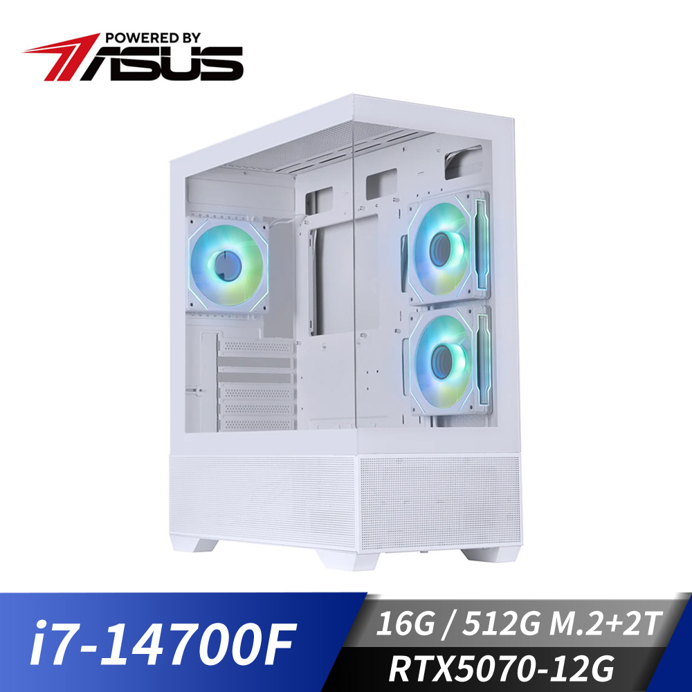 華碩平台[火鳥]i7獨顯電腦 (i7-14700F/16G/2T/RTX 5070/512G_M2)