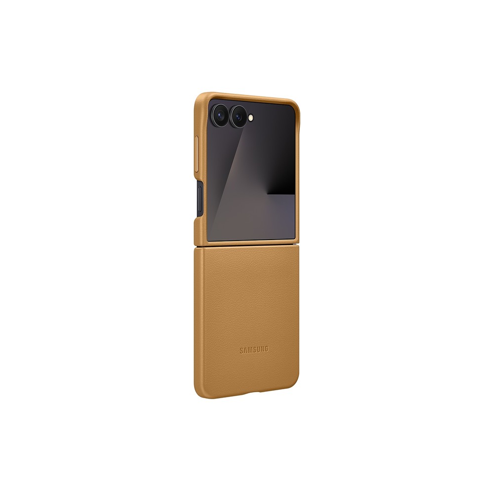 SAMSUNG Flip7 純素皮革保護殼-駝色