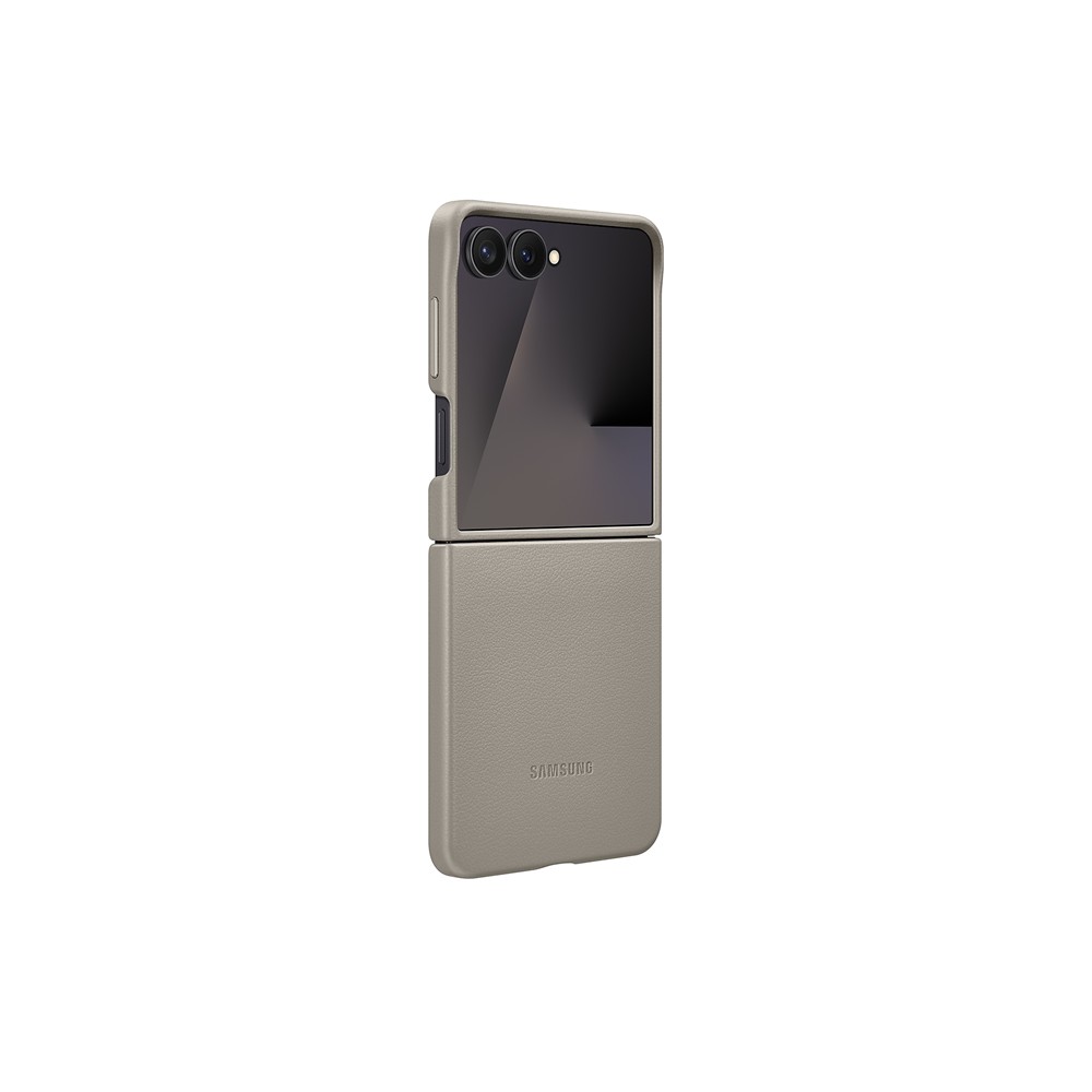 SAMSUNG Flip7 純素皮革保護殼-褐灰
