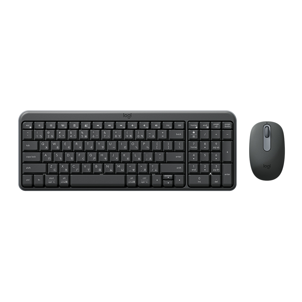 羅技 Logitech MK250無線鍵鼠組-石墨黑