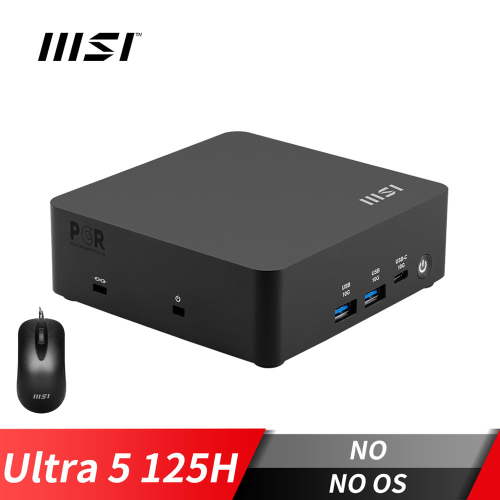 MSI Cubi NUC AI 1UMG-039BTW 桌機-加滑鼠 (Ultra 5 125H/NO OS)