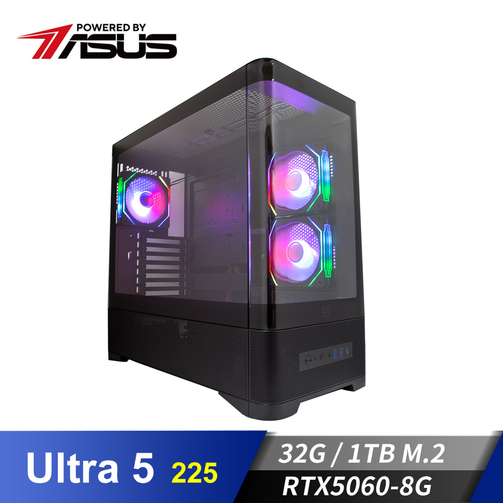 華碩平台[英雄俠客]U5獨顯電腦 (Ultra 5 225/32G/RTX 5060/1TB_M2)