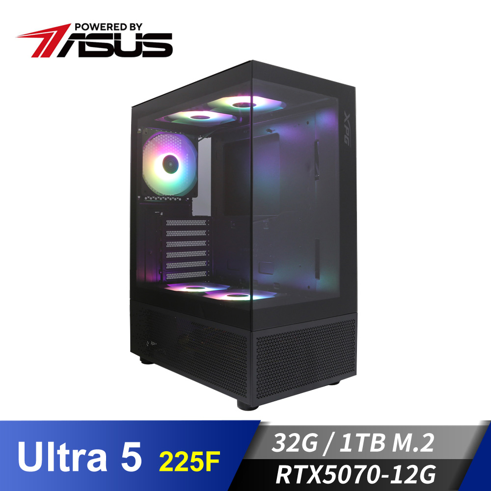 華碩平台[碧泉天神]U5獨顯Win11電腦 (Ultra 5 225F/32G/RTX 5070/1TB_M2)
