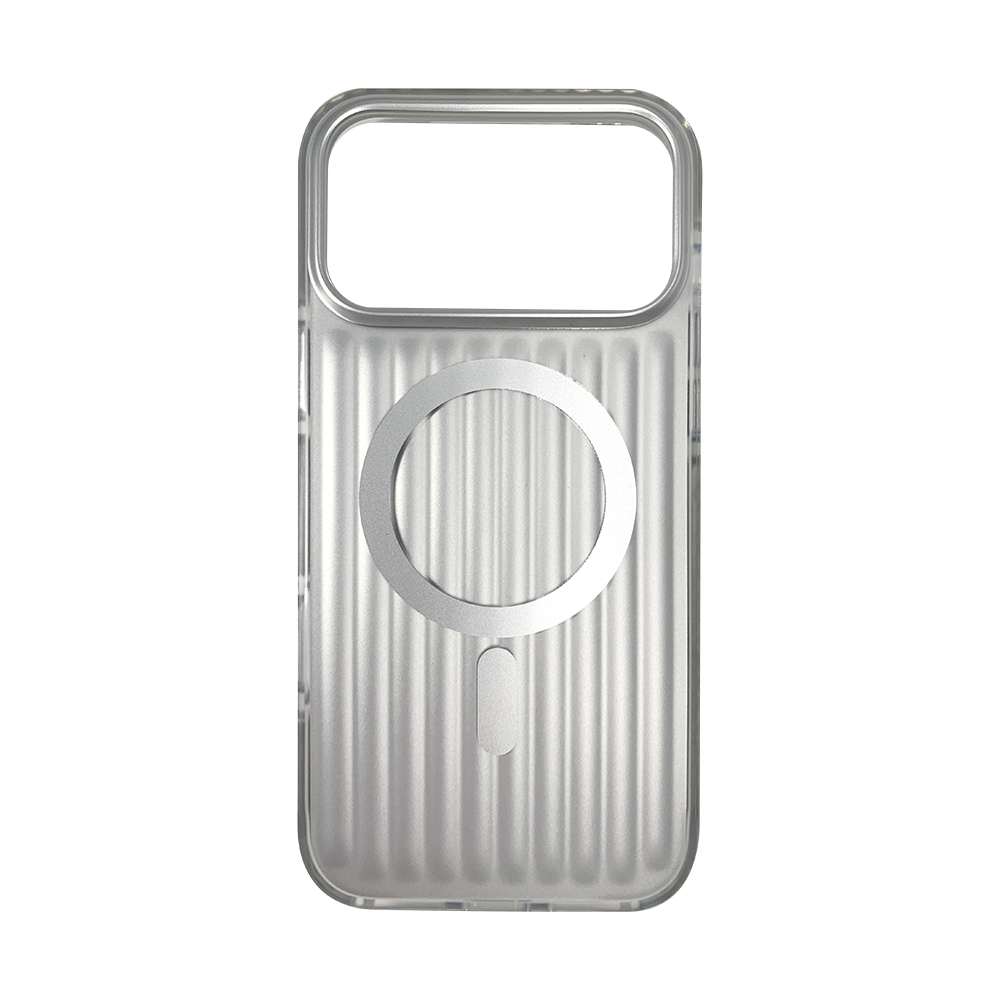 Gramas i17 Pro Max Rib行李箱磁吸殼-銀