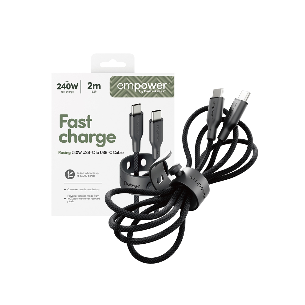 PG C to C 240W快充編織線2M-黑