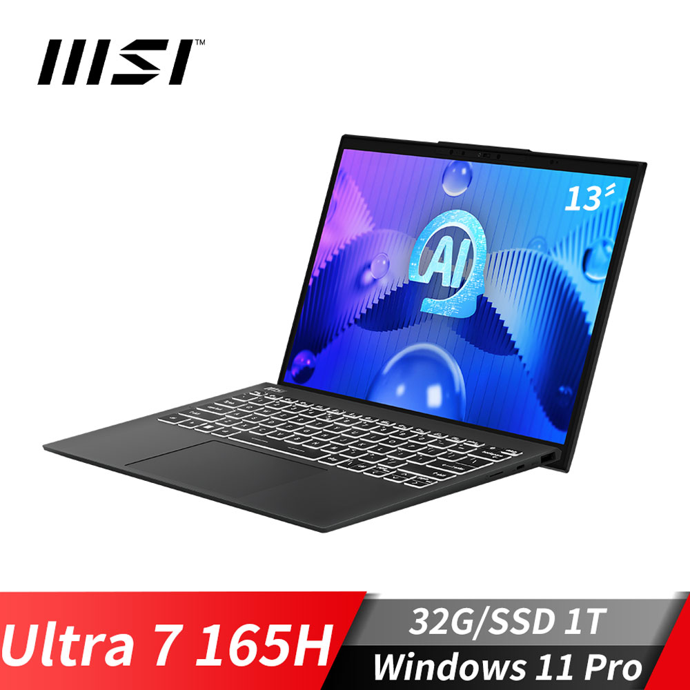 微星MSI Prestige 13 AI Evo 商務筆電 (Ultra 7 165H/32G/1T SSD/Win11Pro/星辰灰)