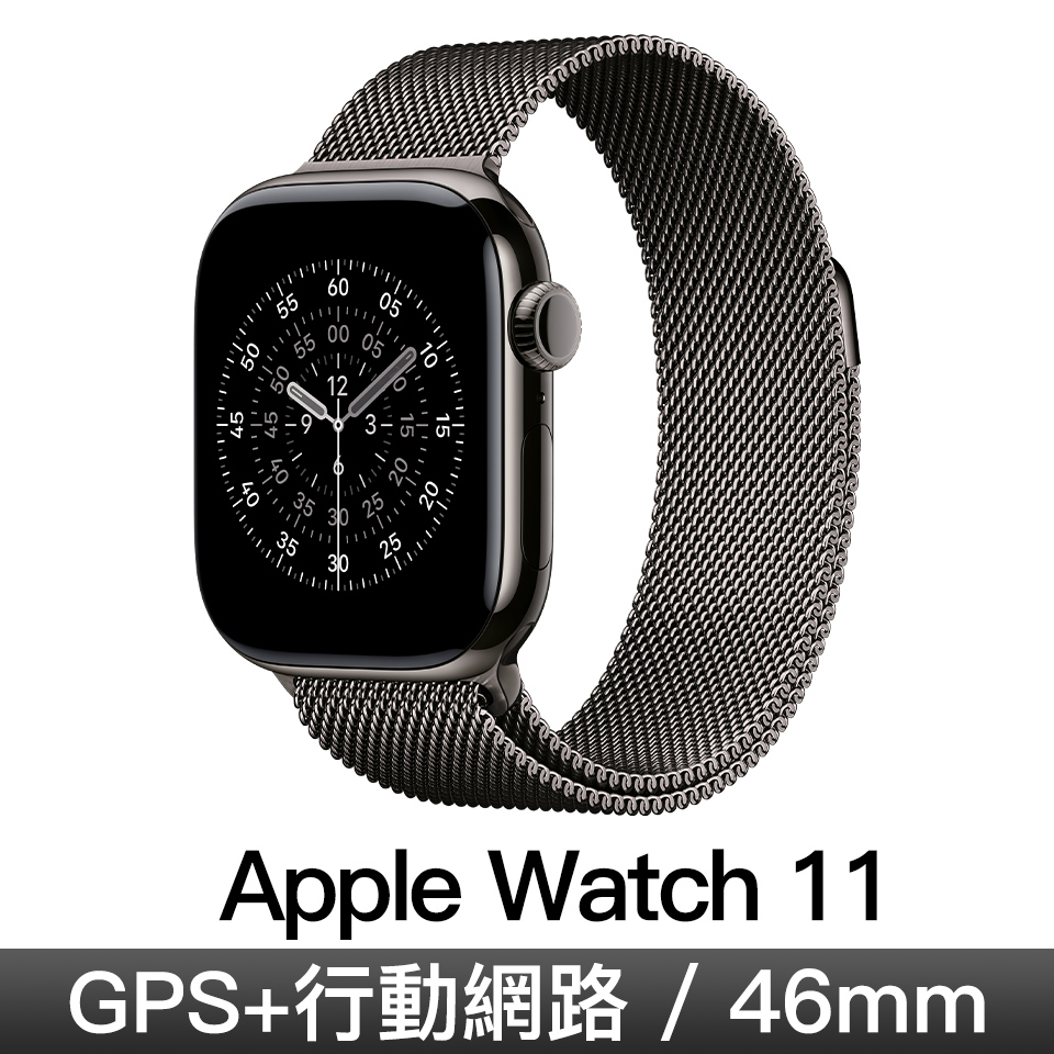 Apple Watch S11 LTE 46mm石瓦鈦/石瓦米蘭錶環-M/L