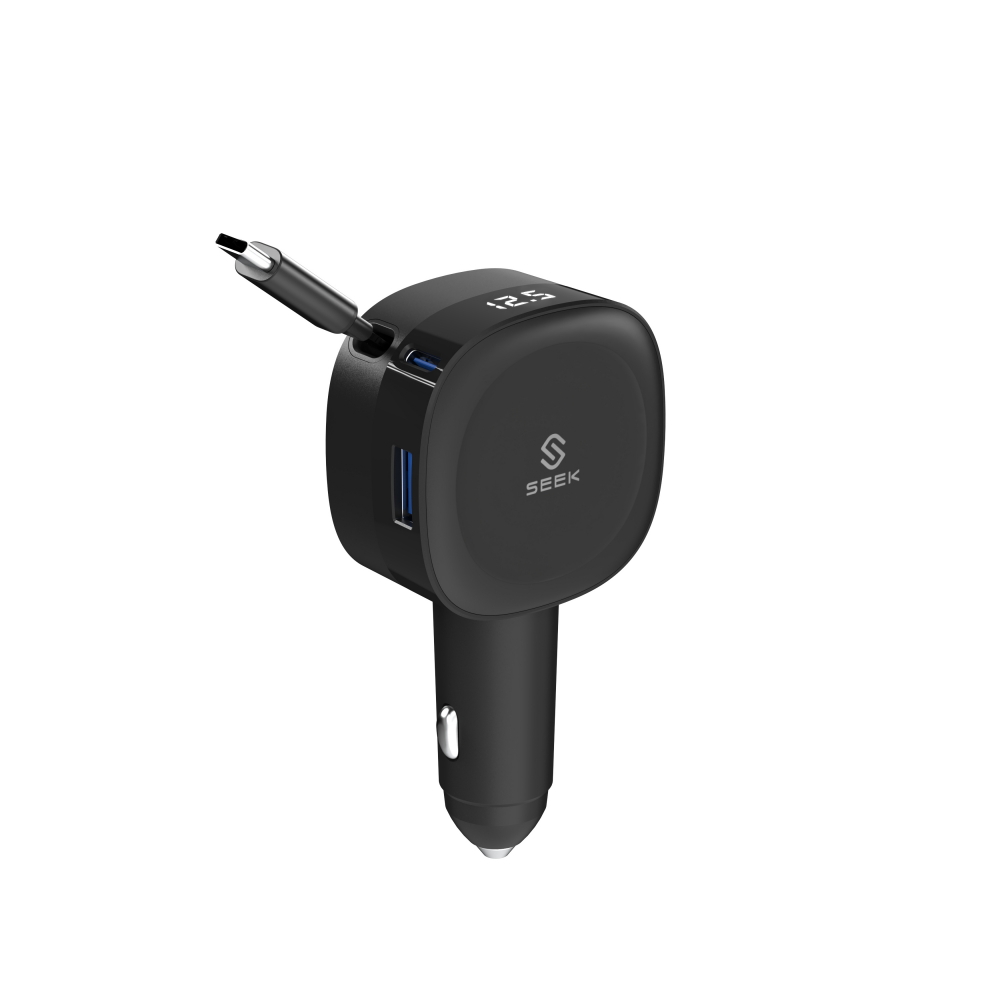 SEEK PD60W伸縮線車用電源供應器(黑)
