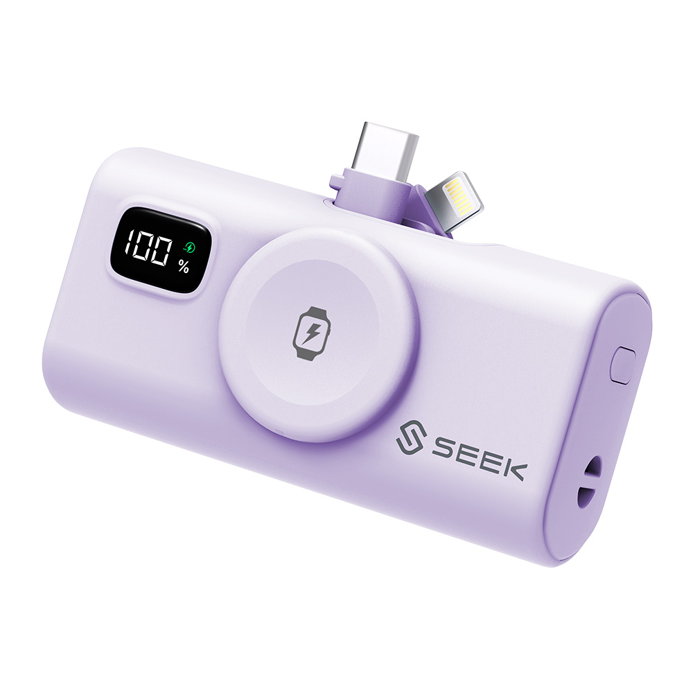 SEEK 三合一快充口袋電源Pro 5000mAh-紫