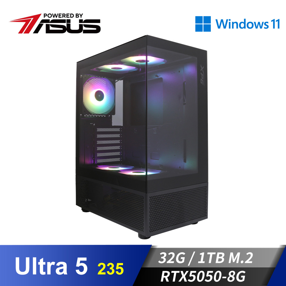 華碩平台[聖泉之石]U5獨顯Win11電腦 (Ultra 5 235/32G/RTX 5050/1TB_M2)