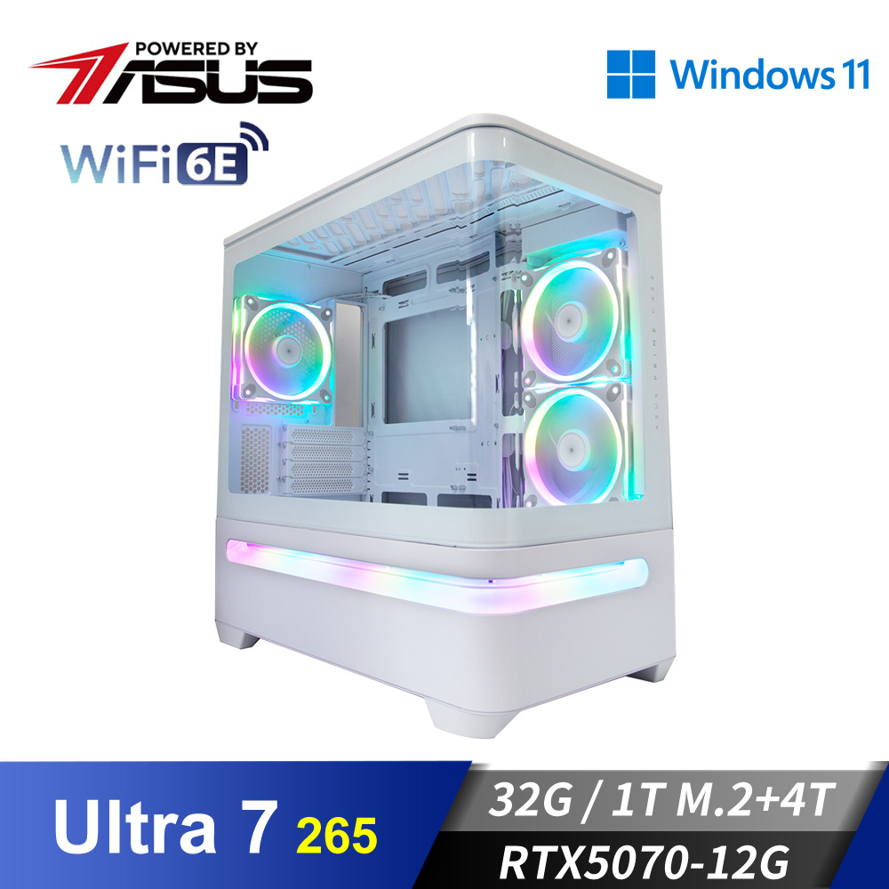 華碩平台[星霸猛神]U7獨顯Win11電腦 (Ultra 7 265/32G/4T/RTX 5070/1TB_M2)