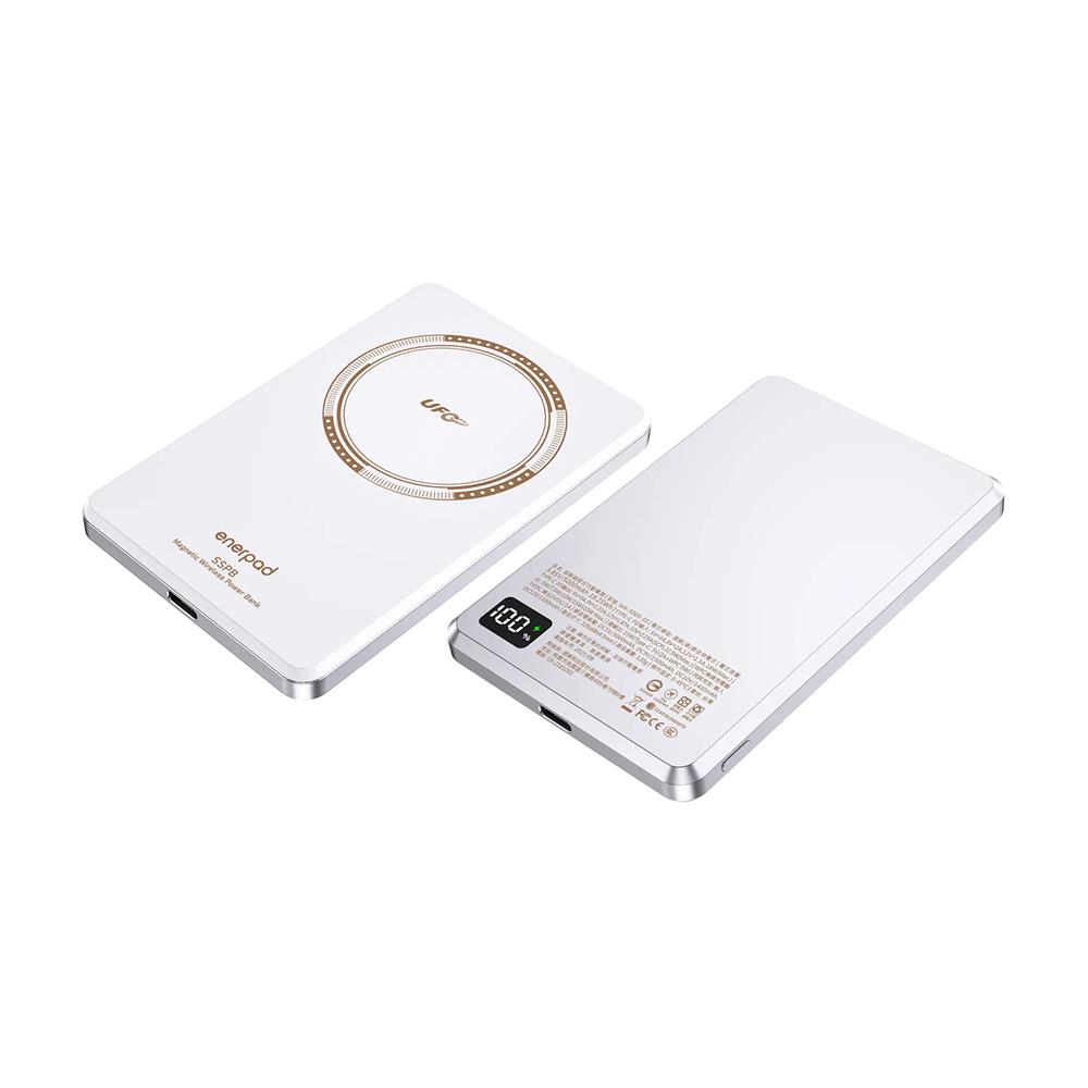 Enerpad UFO磁吸固態行動電源5000mAh-白