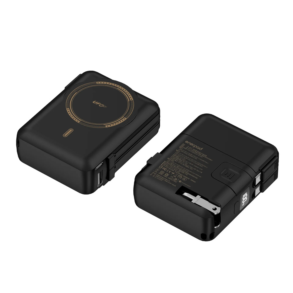 Enerpad多合一磁吸固態行動電源10000mAh-黑