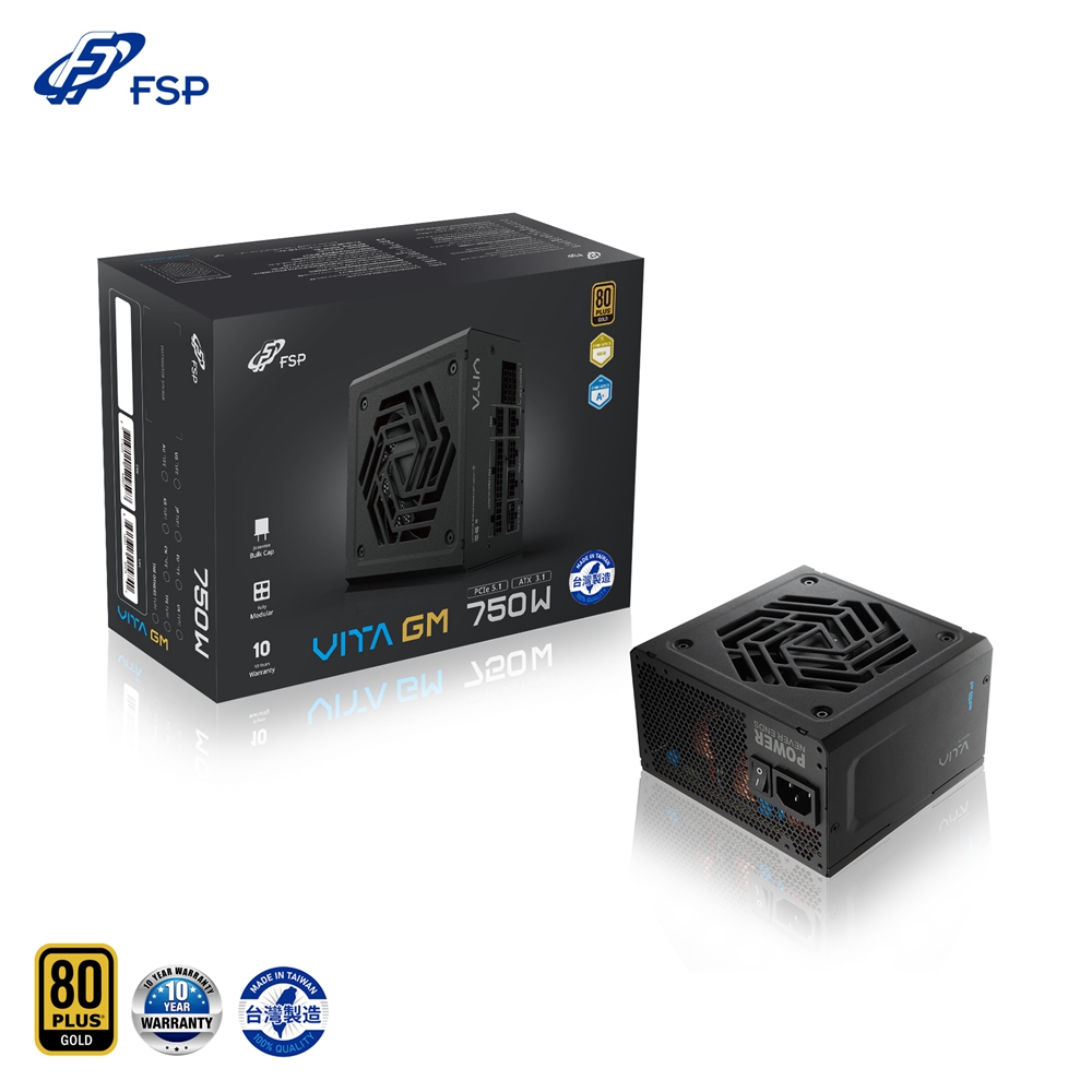 全漢 VITA GM MIT 750W 金牌電源供應器(黑)
