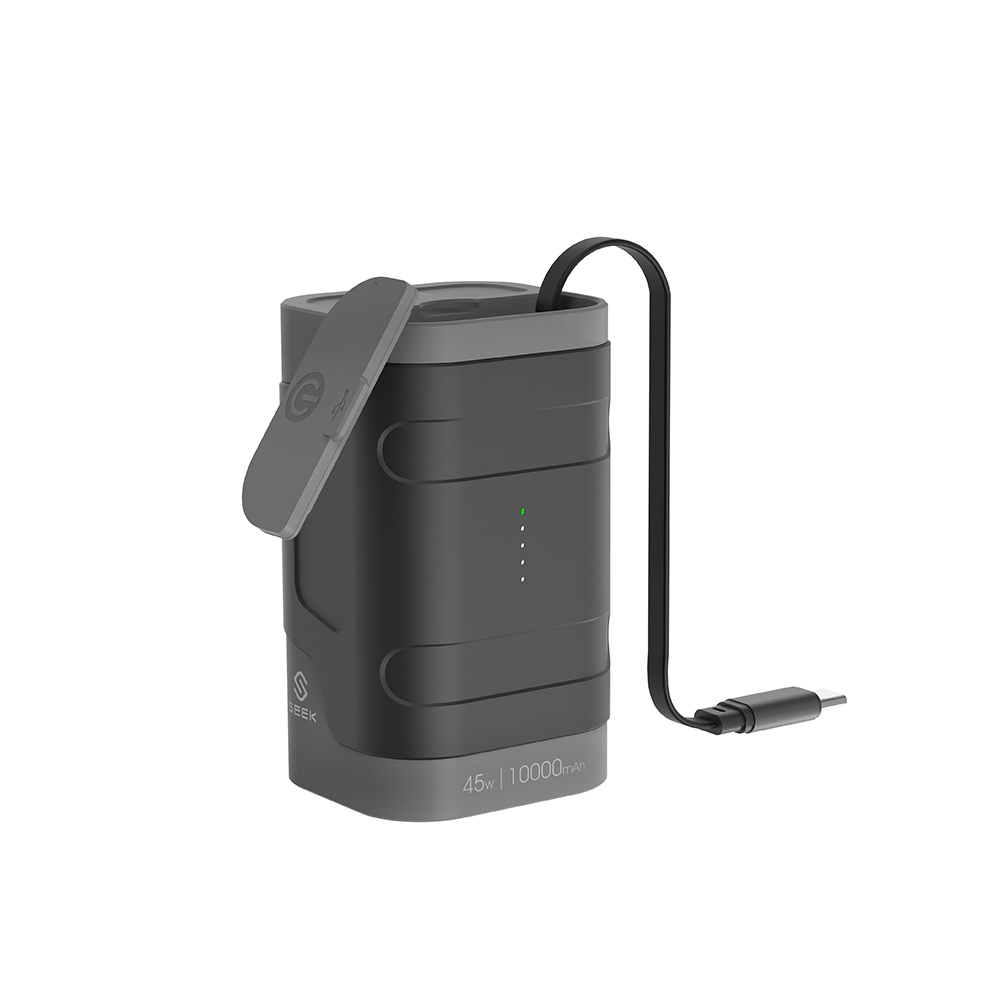 SEEK 45W防水伸縮線行動電源10000mAh-灰
