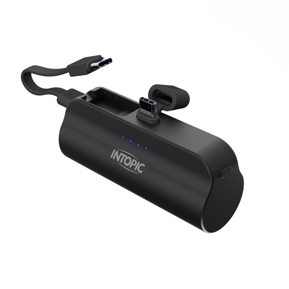 INTOPIC 迷你口袋式行動電源4300mAh-黑