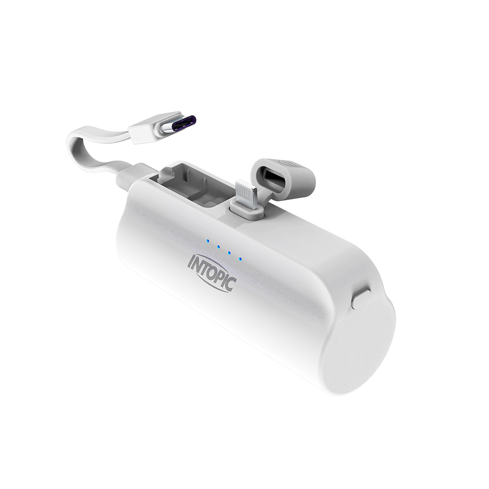 INTOPIC 迷你口袋式行動電源4300mAh-白