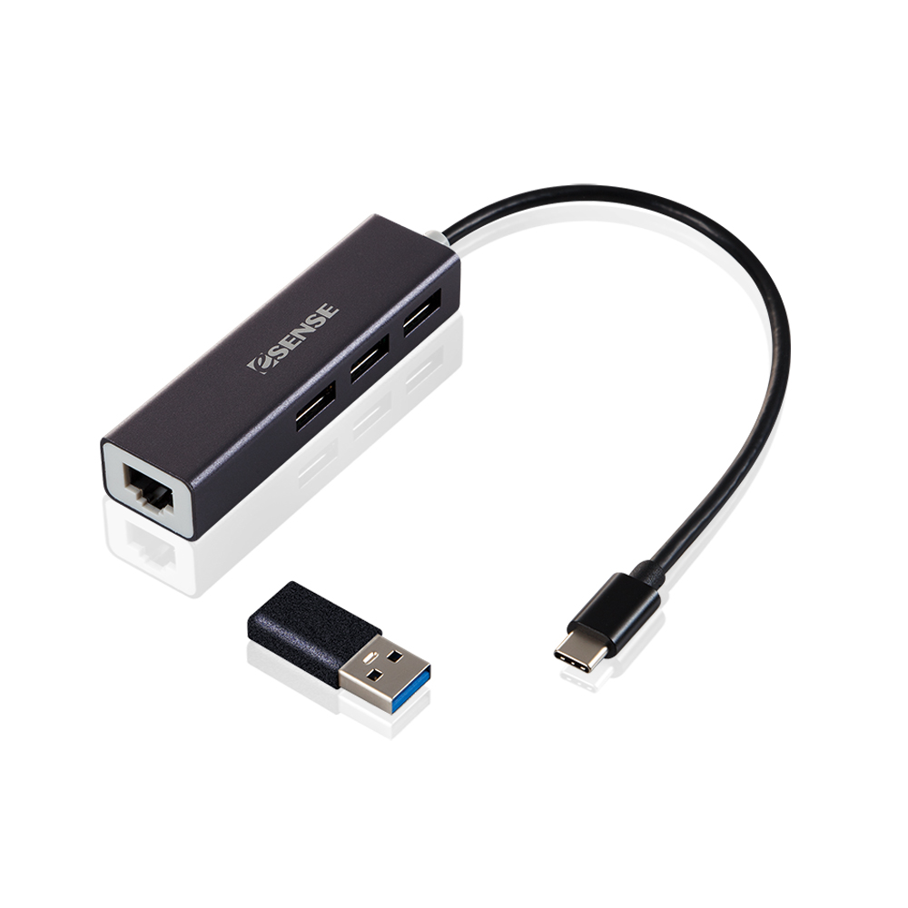 Esense Type-C轉RJ45+USB3.0 HUB