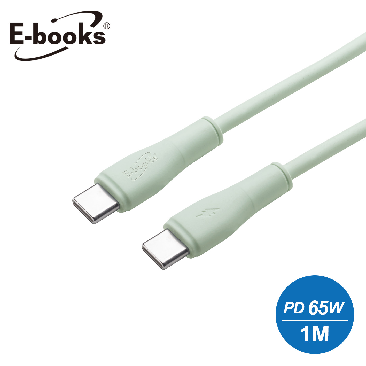 E-books XA67 C to C 65W充電傳輸線1M-綠