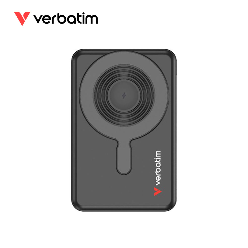 Verbatim 磁吸帶線C+L行動電源10000mAh-黑