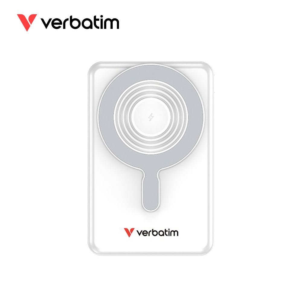 Verbatim 磁吸帶線2C行動電源10000mAh-銀