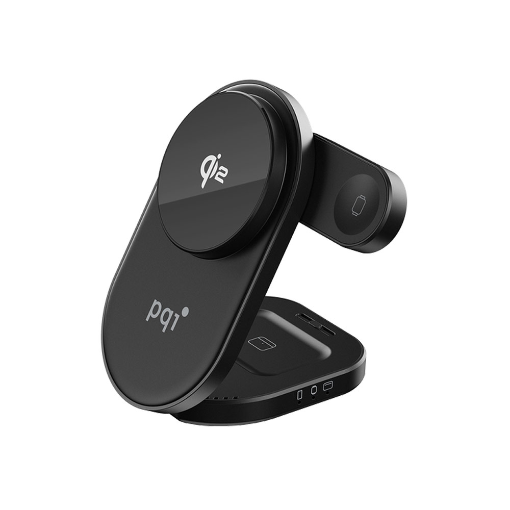 PQI Qi2 三合一折疊式磁吸無線充電座