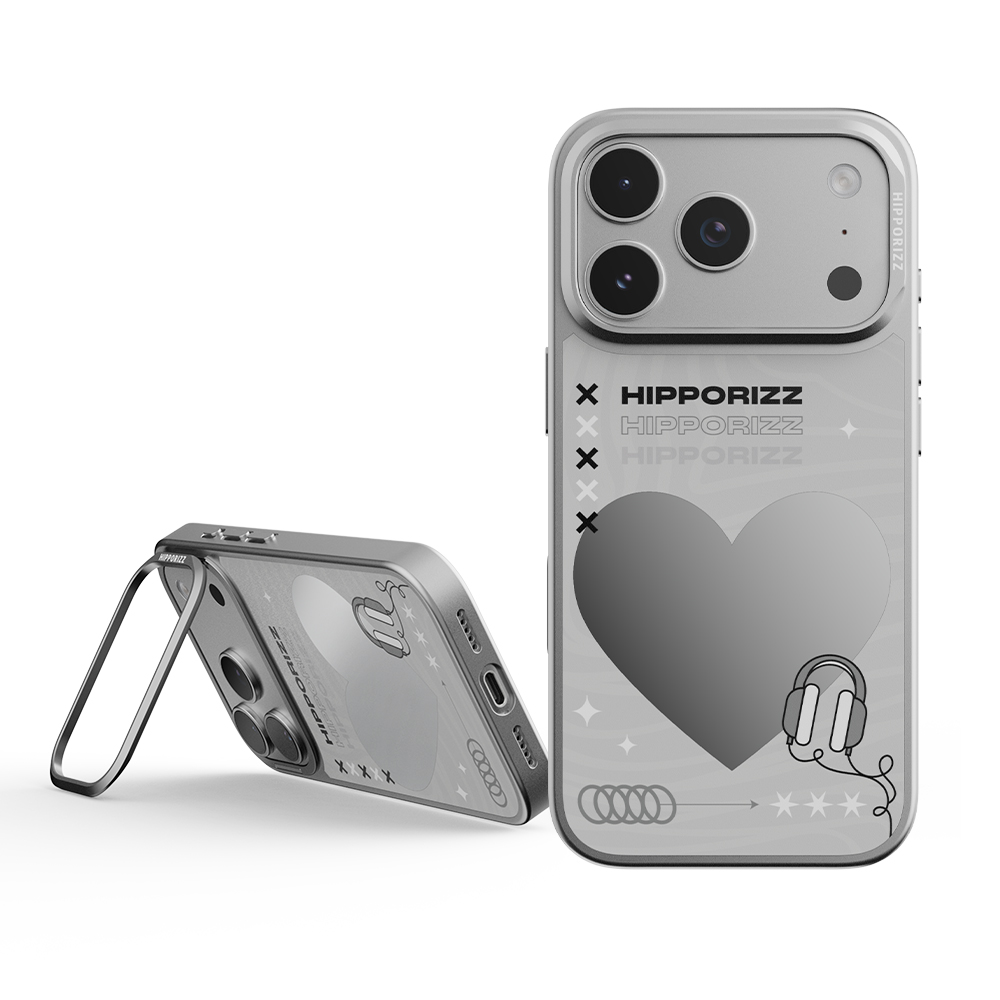 Hipporizz i17 Pro 鏡面磁吸支架殼-愛心