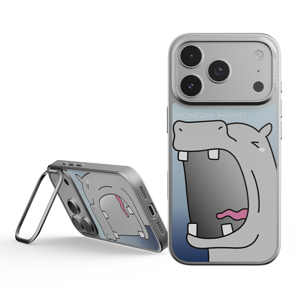 Hipporizz i17 Pro 鏡面磁吸支架殼-哈欠