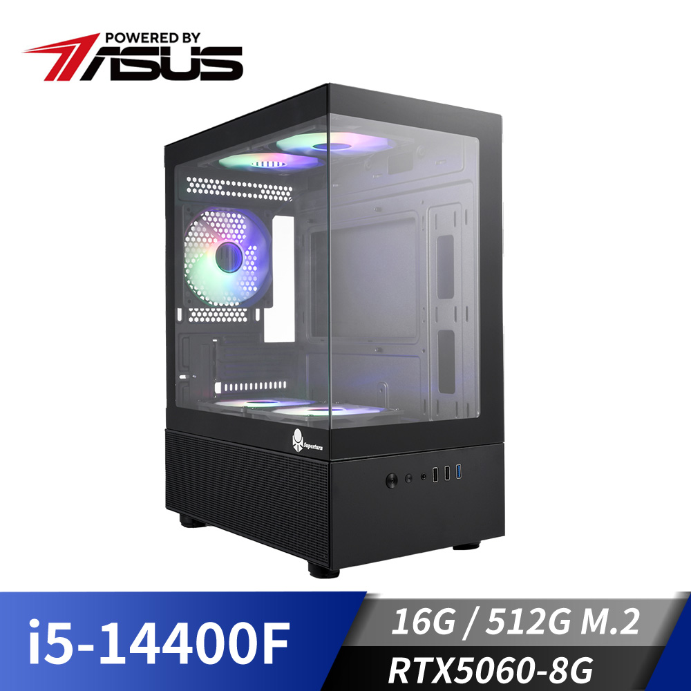 華碩平台[鎮魂之星]i5獨顯電腦 (i5-14400F/16G/RTX 5060/512G_M2)