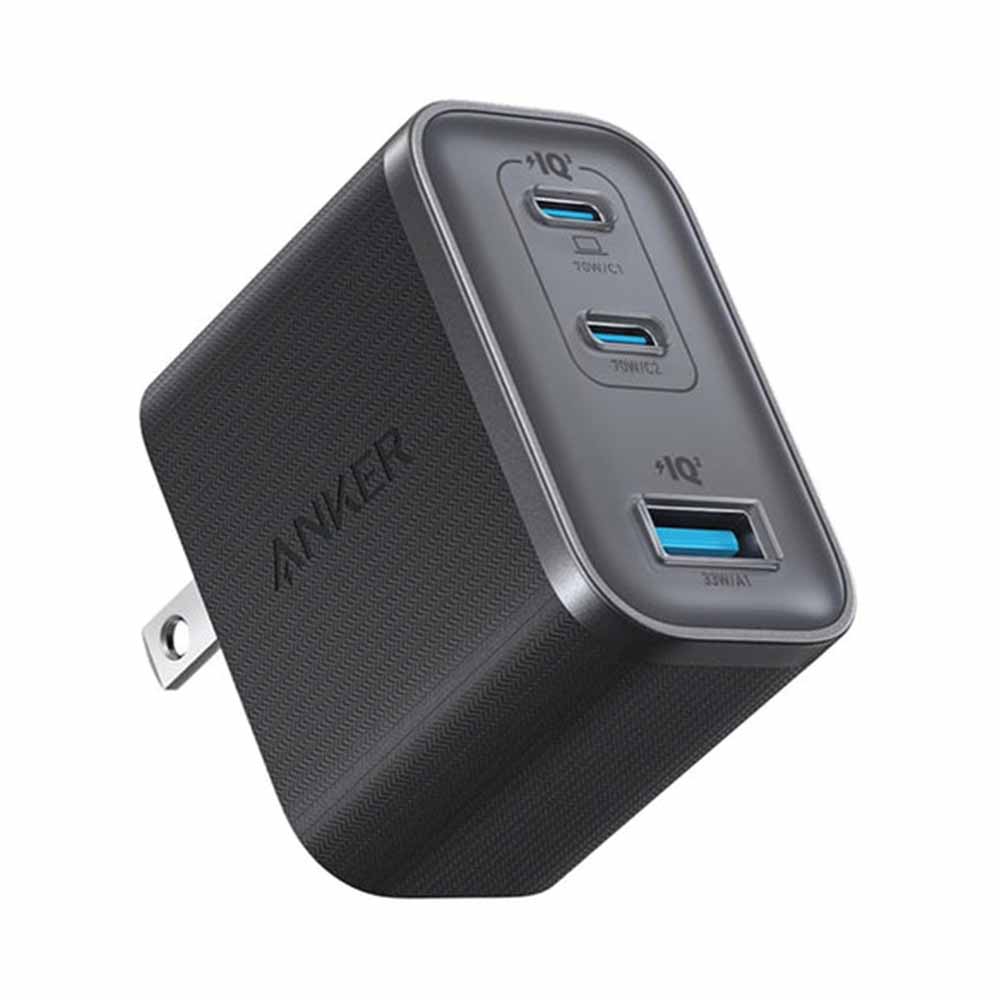 Anker A121A 70W  GaN 3孔快充充電器-黑